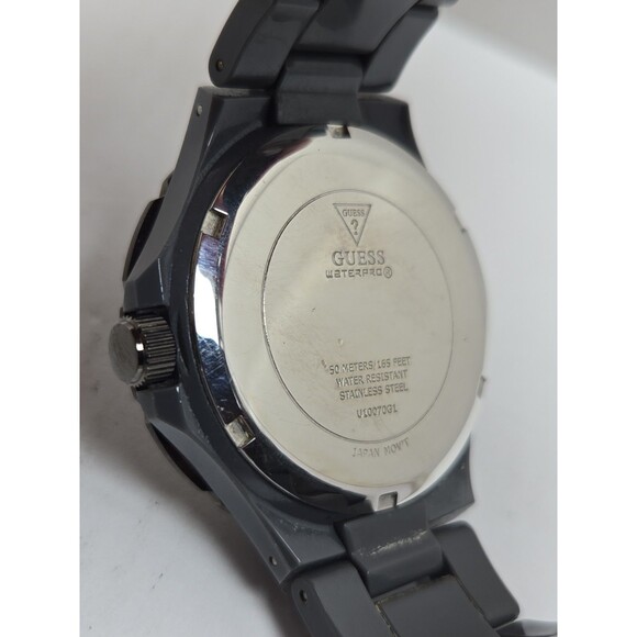 Guess Gray WaterPro 50M Day Date 41mm Quartz Watch U10070G1 New Battery main image 10